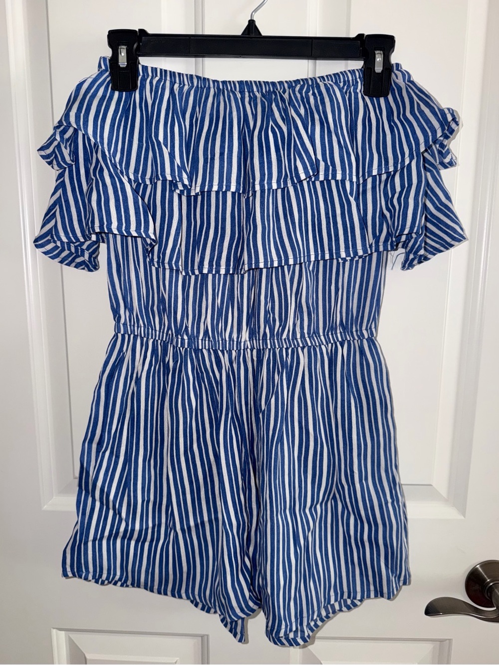 Body Glove Blue and White Striped Strapless Romper